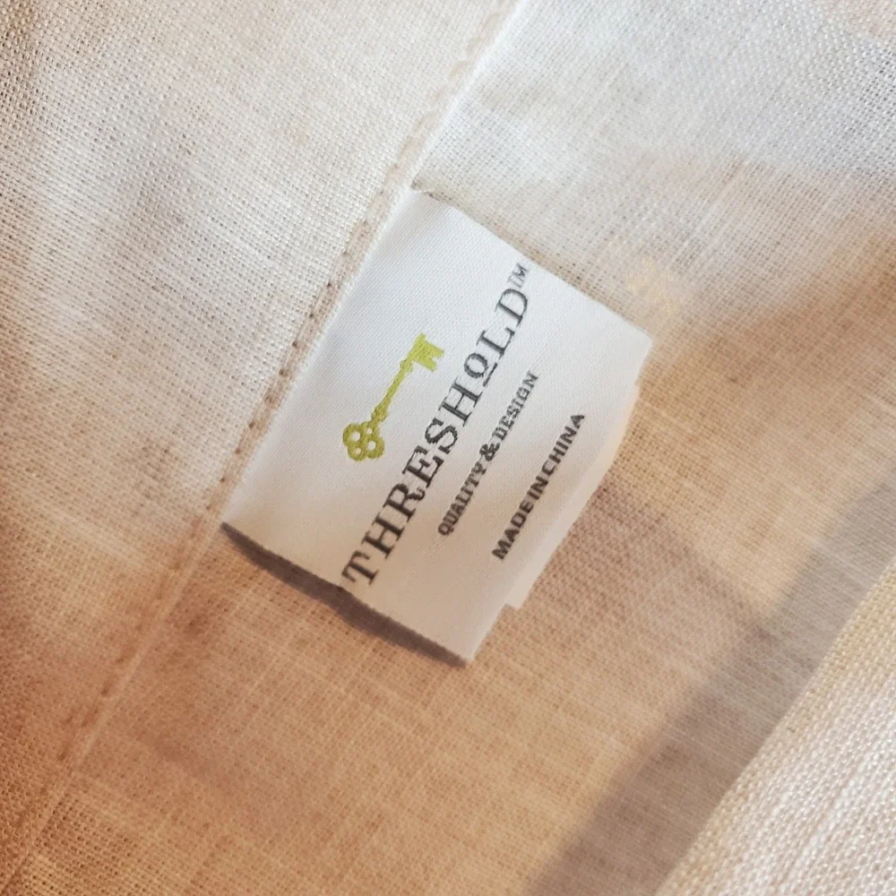 Threshold 100% Linen Light Filtering Curtain Panels 54x95 Natural Beige 2pc